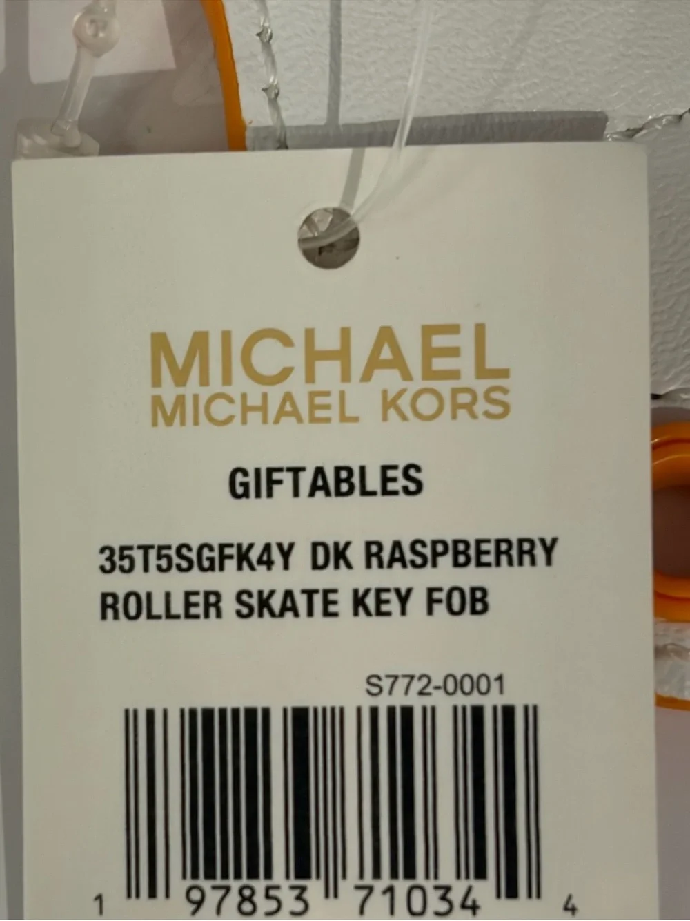 Michael Kors White, Pink & Orange Roller Skate Keychain Bag Charm